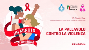 La pallavolo contro la violenza sulle donne: nel week end su tutti i campi un “Minuto di Rumore”